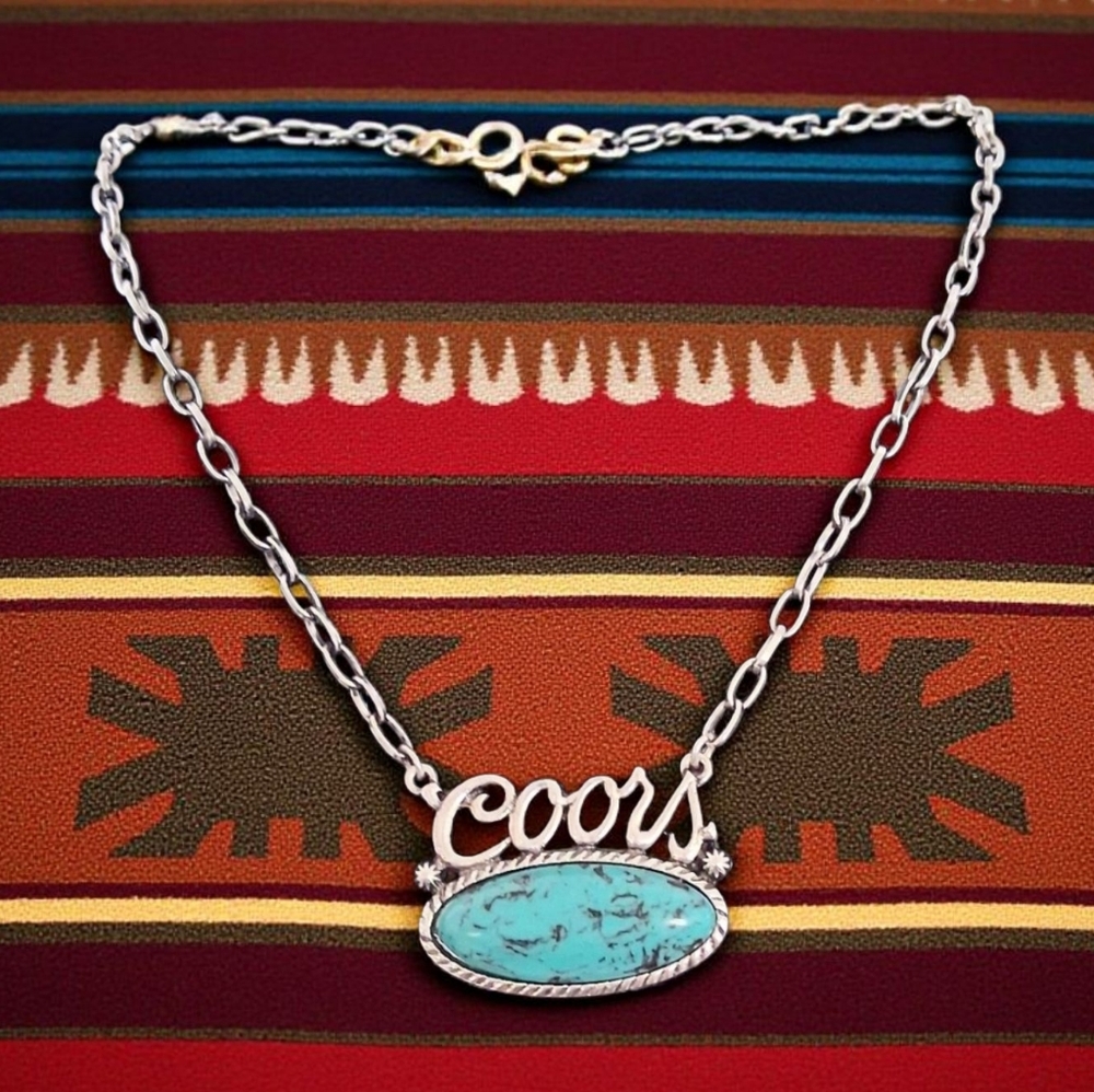 TURQUOISE COORS NECKLACE SILVERTONE